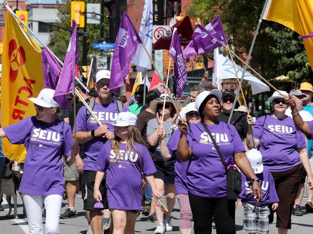  The Ottawa and District Labour Council organized a Labour Day march through the downtown to McNabb Park on Monday.