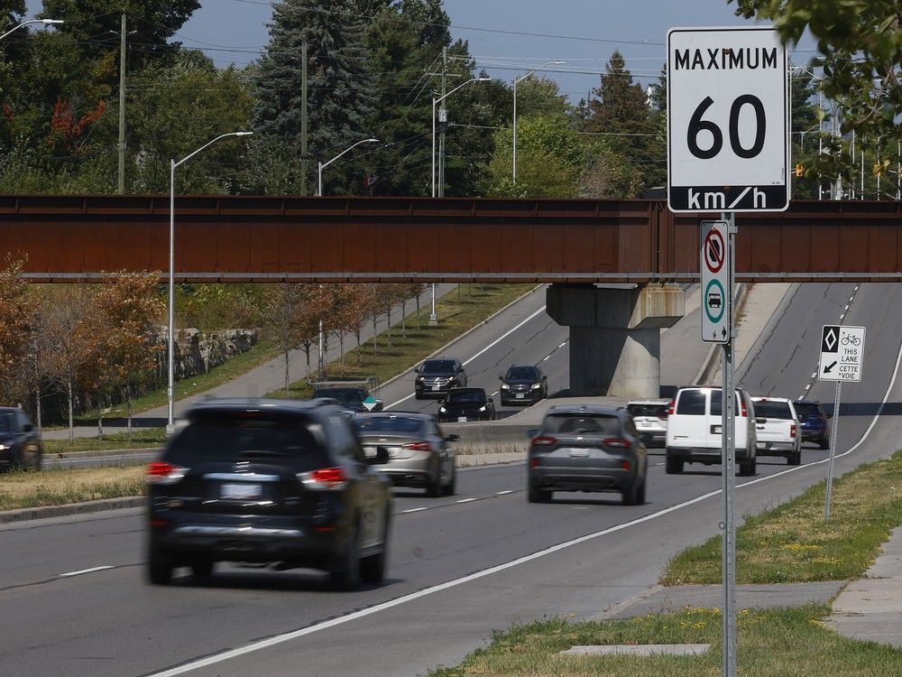  Cars on Greenbank Road in Barrhaven, one of the city’s problem areas for fast, noisy drivers.
