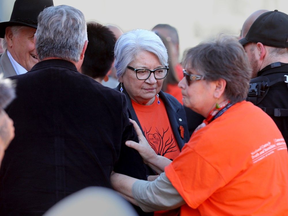 Prime Minister Mark Carney and Gov. Gen. Mary Simon (pictured), along with other VIPs, attended the event on the lawn of Parliament Hill to mark the National Day for Truth and Reconciliation.
