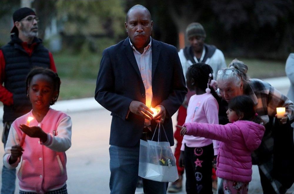  Ottawa city councillor Rawlson King was among the 70 people in attendance at the vigil for Jaxson Mansfield-O’Brey on Friday evening.