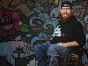 Kyle Humphrey in his wheelchair.