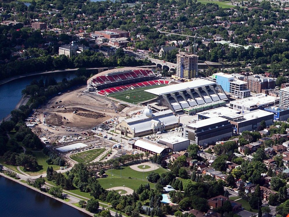  A 2014 file photo of Lansdowne Park as the first round of redevelopment neared completion.