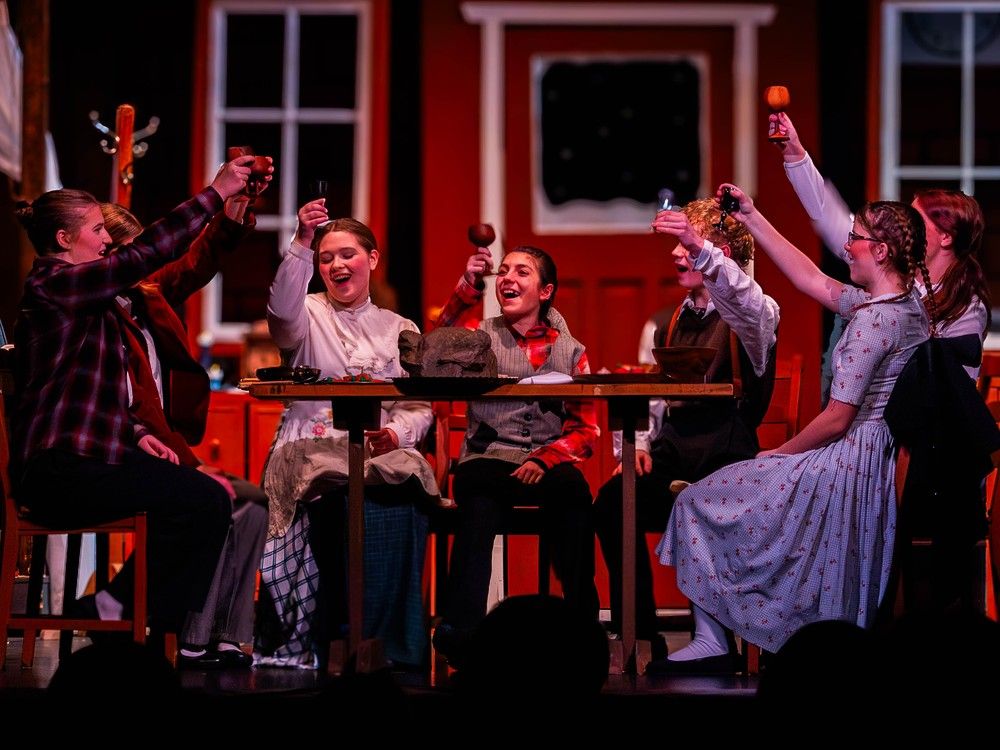 Cast members from St. Mark High School's production of A Christmas Carol.