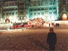 Submitted picture courtesy of Matthew Bisson: Parliament Hill on Christmas Eve, 1990, with Christmas lights. One picture has three-year-old me in it.