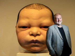 SEPT. 25, 2025 -- Jonathan Shaughnessy, Interim Senior Curator of Contemporary Art at the National Gallery of Canada, stands in front of Ron Mueck's Head of a Baby.