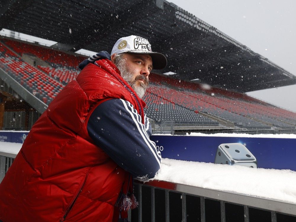 Bryce Crossman poses for a photo near the stands at TD Place. The Atlético Ottawa super fan plans to travel to a February ‘home’ game all the way in Hamilton when the team takes on Nashville SC. Bryce Crossman poses for a photo near the stands at TD Place. The Atlético Ottawa super fan plans to travel to a February ‘home’ game all the way in Hamilton when the team takes on Nashville SC.