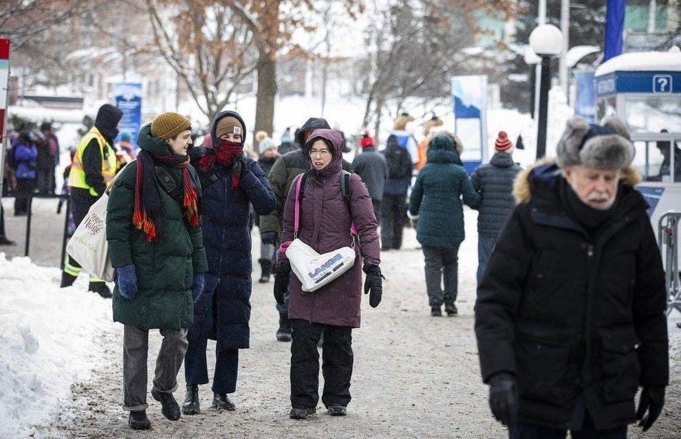  People braved chilly temperatures as they visited Winterlude at Confederation Park on Saturday.