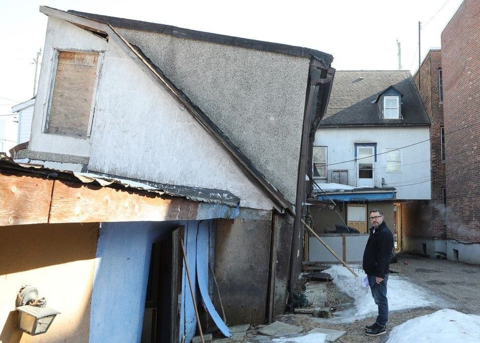 A March 2024 photo of Brian Dagenais at the properties he owns on St. Patrick Street in Ottawa. A March 2024 photo of Brian Dagenais at the properties he owns on St. Patrick Street in Ottawa.