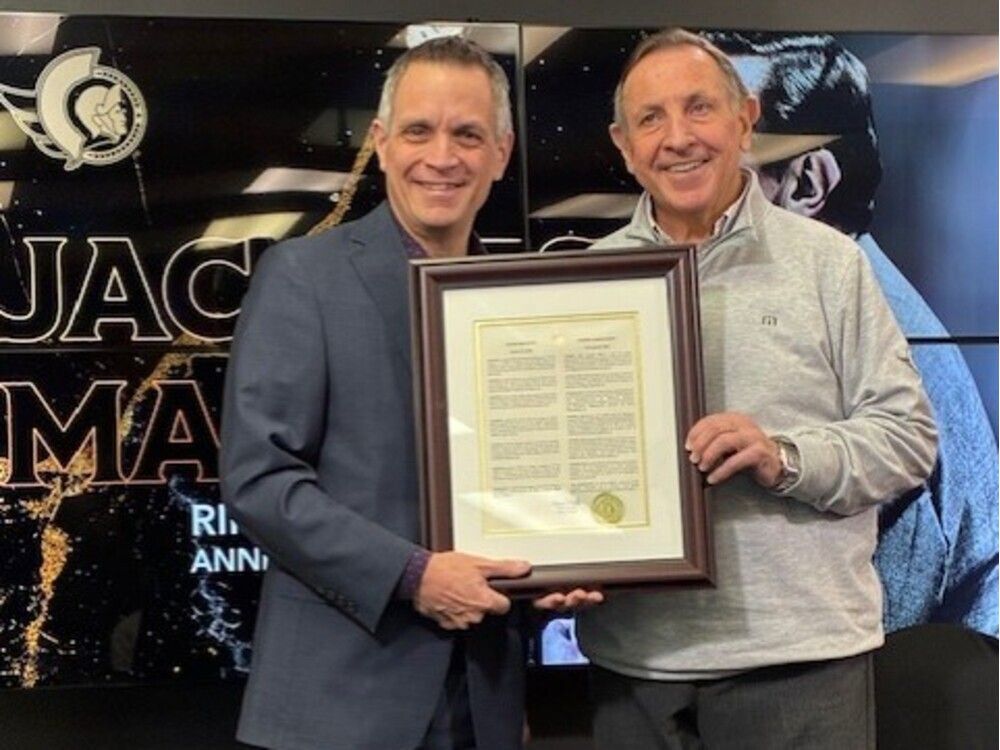 Mayor Mark Sutcliffe declares Jacques Martin Day in Ottawa on Saturday, matching the 30th anniversary of his debut as Senators coach.