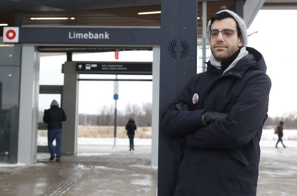  Gio Petti poses for a photo near the Limebank LRT station in Ottawa Friday.