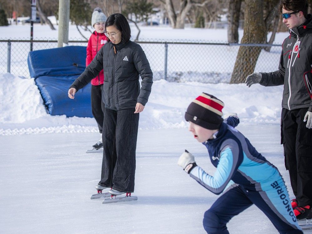 A young skater blasts past Ottawa Citizen reporter Paula Tran on Trans’s first try at speedskating during a free Winterlude event at Brewer Park Oval hosted by the Ottawa Pacers and the Gloucester Concordes Speedskating Club. A young skater blasts past Ottawa Citizen reporter Paula Tran on Trans’s first try at speedskating during a free Winterlude event at Brewer Park Oval hosted by the Ottawa Pacers and the Gloucester Concordes Speedskating Club.