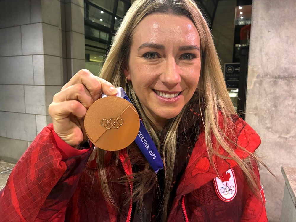  Team Canada Olympic curler Emma Miskew with her bronze medal.