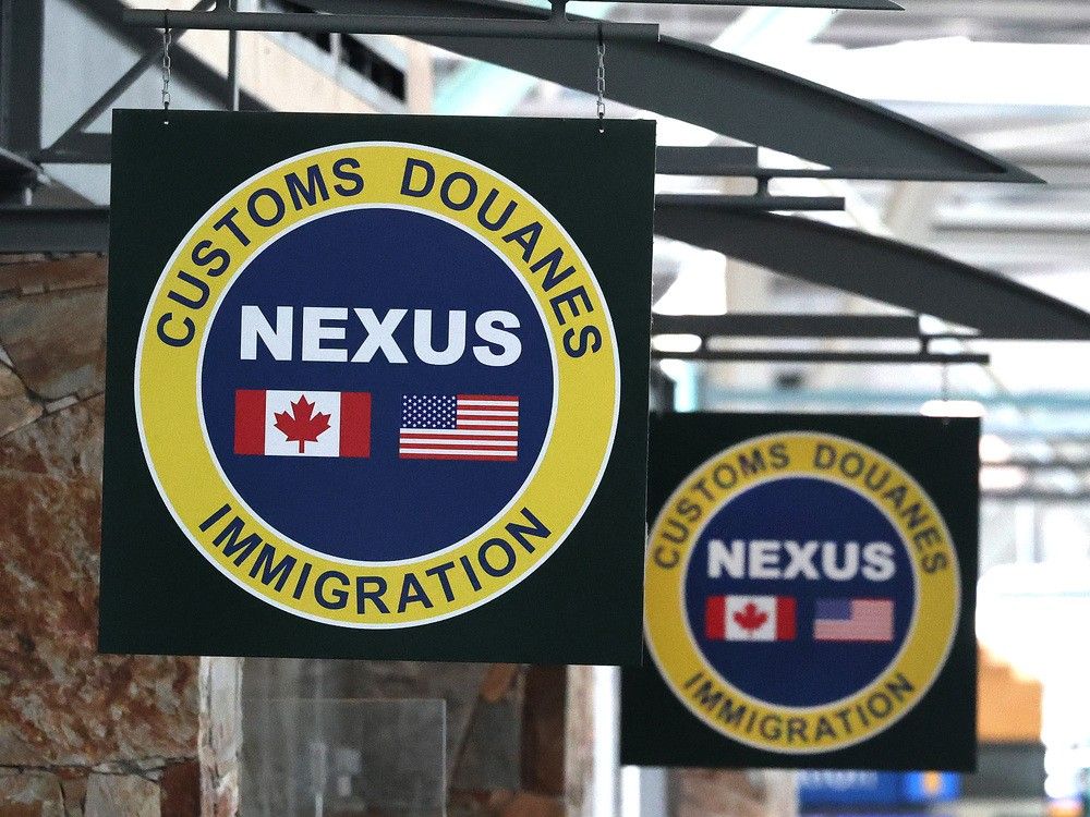 Signage outside the NEXUS office at Vancouver International Airport on Monday. Signage outside the NEXUS office at Vancouver International Airport on Monday.