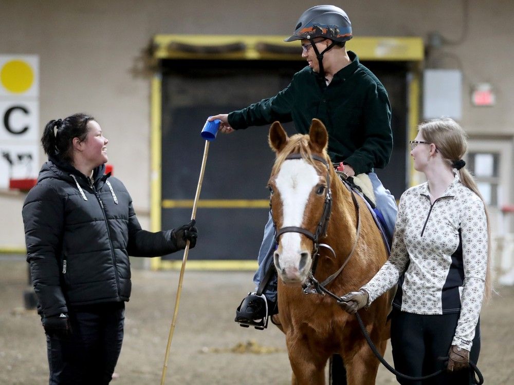  Gregory Harper, who has Cerebral Palsy, really looks forward to his weekly lesson with his horse, Romeo. Here the pair are led through a series of skills which encourage balance, strength and mobility.
