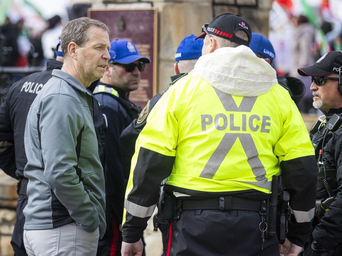  Ottawa Police Service Chief Eric Stubbs was on hand to oversee the Iranian protest on Parliament Hill Sunday afternoon.