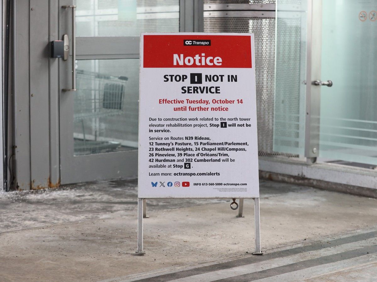  R1 replacement buses are now running between Lyon and Blair stations since the stop 1 at the Blair LRT station was not in service because of issues that started during the ice storm.