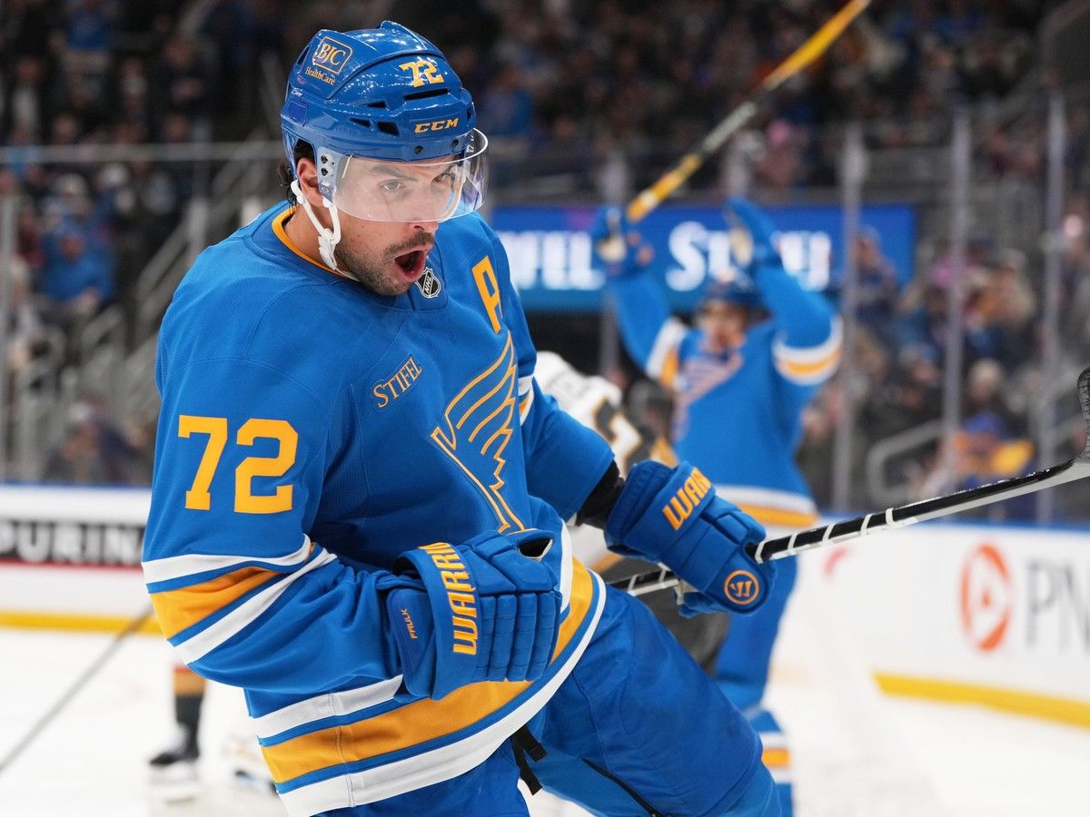 The St. Louis Blues' Justin Faulk