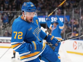 The St. Louis Blues' Justin Faulk