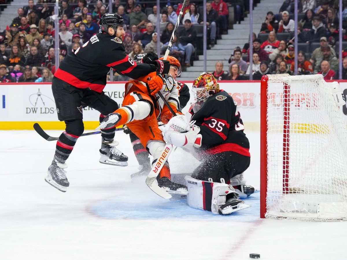 Linus Ullmark was perfect in net as a shutout victory provided two key points in the NHL playoff push.