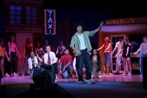 Zion Bonilla-Gordon as Usnavi and the cast of In The Heights during St. Patrick's High School's Cappies production of In the Heights