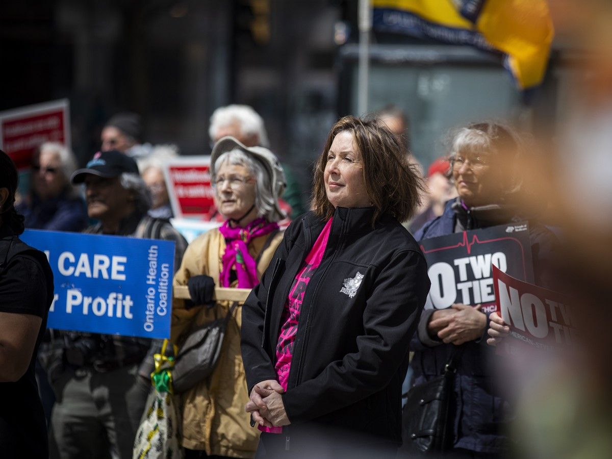 Protest against cuts to Ontario's health-care and education systems under Premier Doug Ford