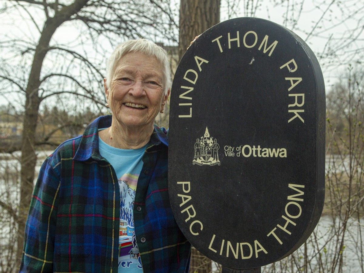  Former Canadian Olympic gold-medallist Linda Thom in her namesake park in Old Ottawa South.