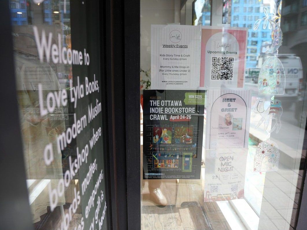  A poster for the Ottawa Independent Bookstore Crawl hangs inside Love Lyla Books in Westboro.
