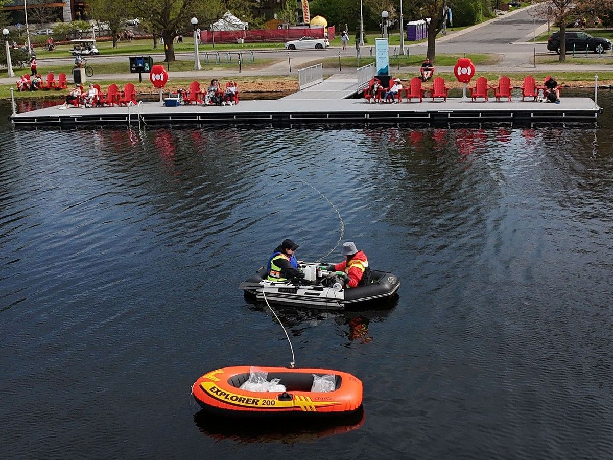 Water testing near the new dock on Dow’s Lake in Ottawa, spring 2025. Water testing near the new dock on Dow’s Lake in Ottawa, spring 2025.