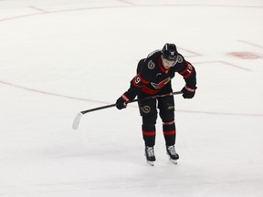 A dejected Ottawa Senator Drake Batherson after Saturday's Game 4 loss.