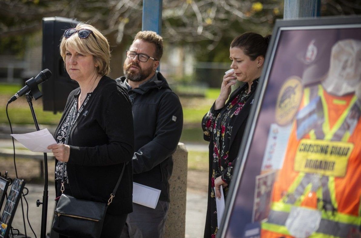 Kelly Banks, director of programs with the Ottawa Safety Council, spoke at the vigil Sunday afternoon.