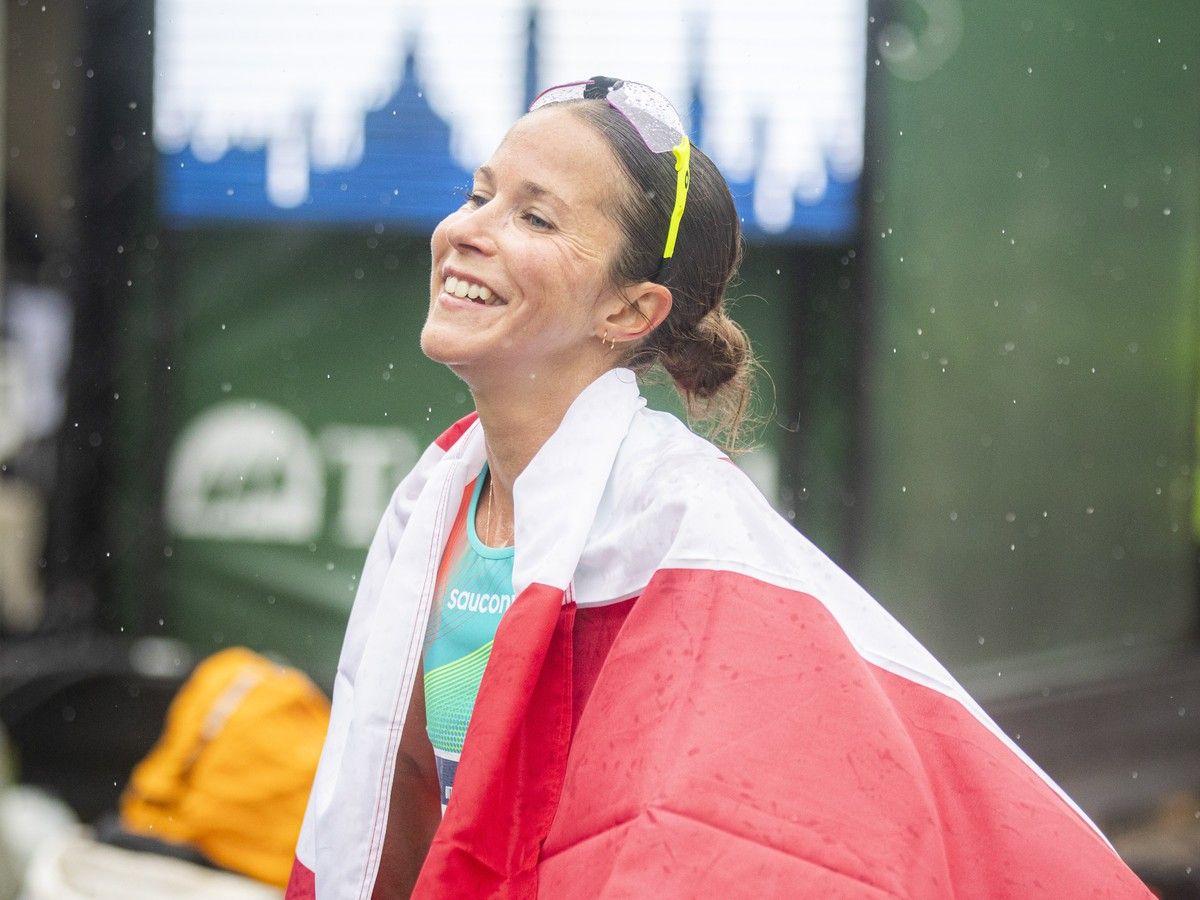  Elissa Legault was the top Canadian woman to finish the Tamarack Homes Ottawa International Marathon Sunday morning.