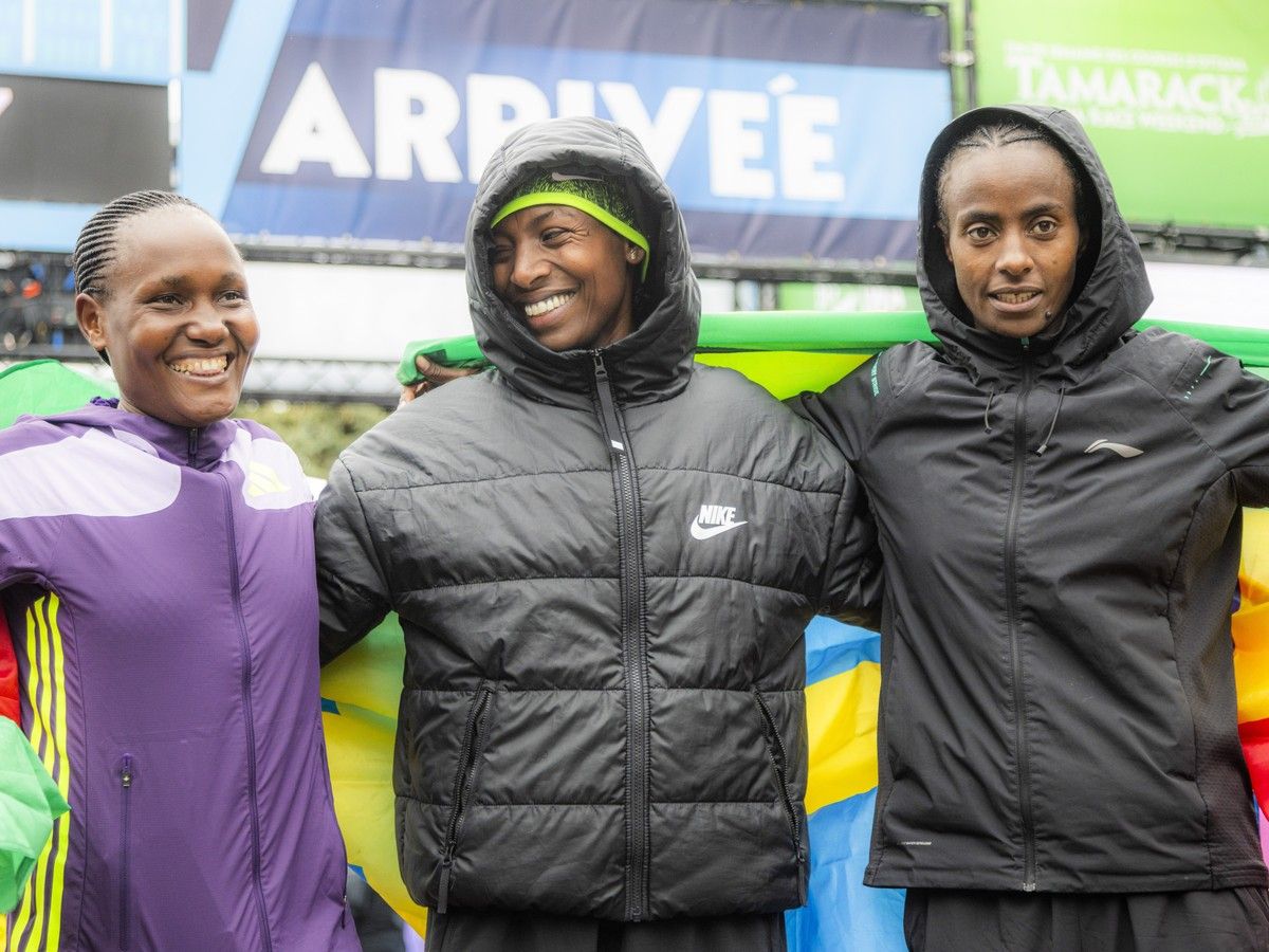  Top female marathon winners, from left: Betty Chepkorir, Abeba Aregawi, and Tahir Kuftu.