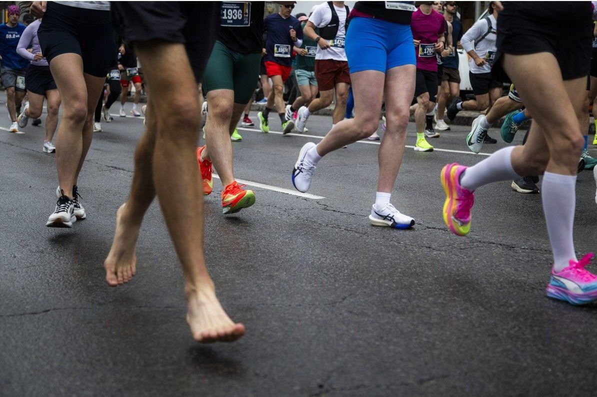  From super shoes to bare feet, runners all had their own personal style for the marathon.