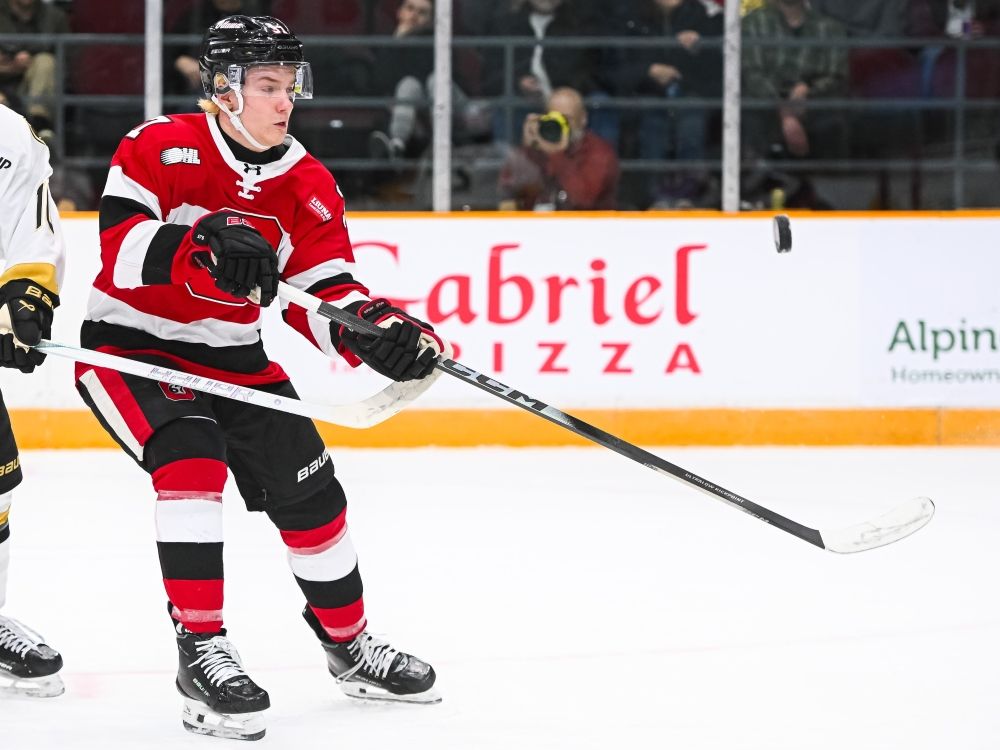 Ottawa 67’s forward Thomas Vandenberg tracks the puck during an Ontario Hockey League playoff game. Ottawa 67’s forward Thomas Vandenberg tracks the puck during an Ontario Hockey League playoff game.