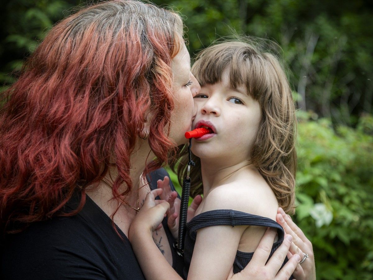 Celeste Constantineau, seen with her six-year-old daughter, Evelyn Zanivan