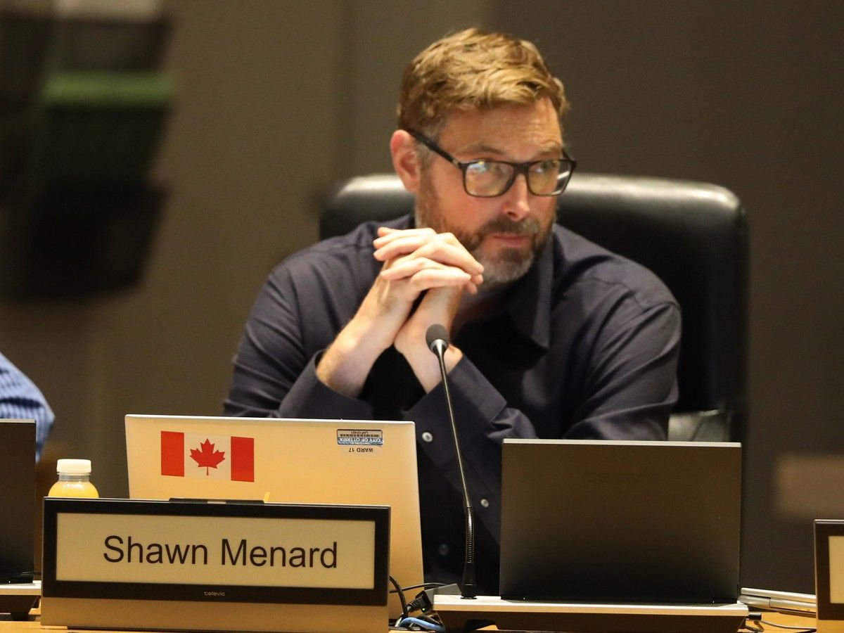 Coun. Shawn Menard seen during a recent city council meeting at Ottawa City Hall.