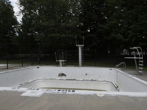 The dive tank at Entrance Outdoor Pool in Bells Corners, which will be closed for the summer because of its poor condition.