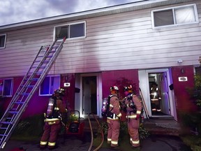 Ottawa firefighters battled a blaze at a two-storey townhome in the 700 block of Belisle Street