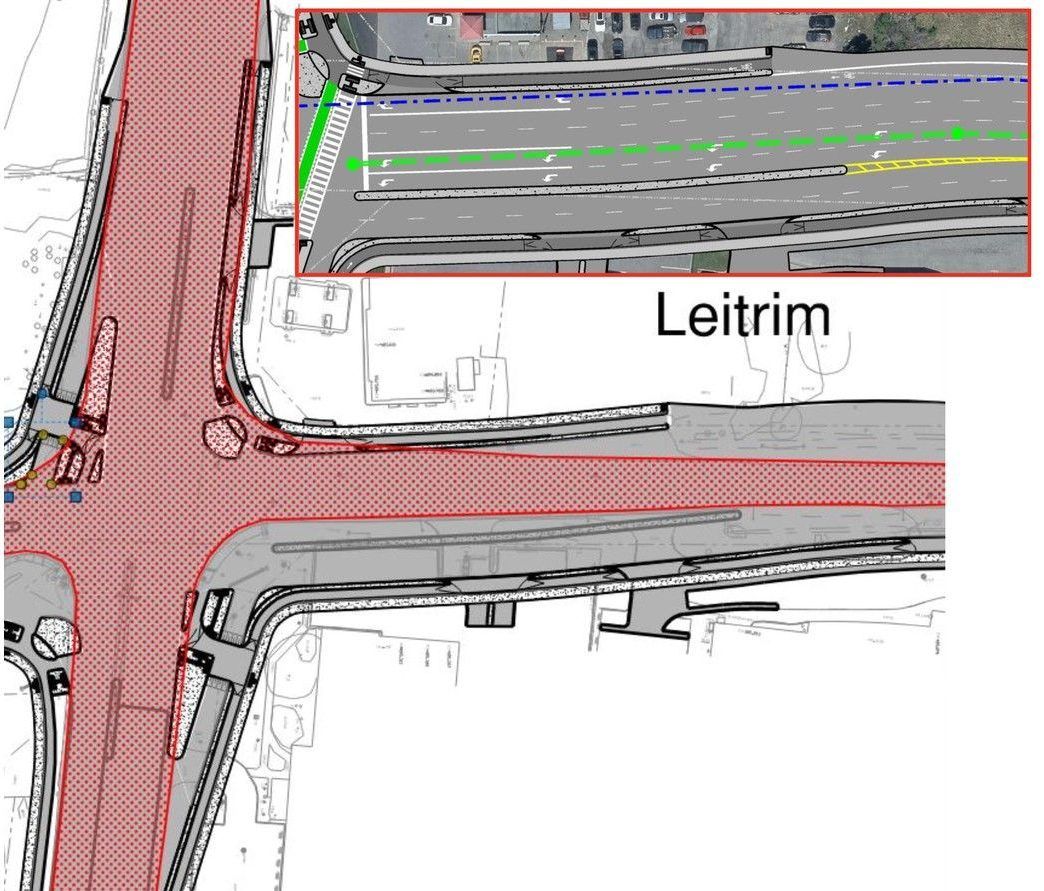  Eastern approach widening of Leitrim Rd. approaching Bank St.