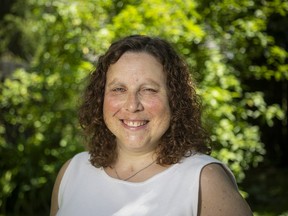 Laurie Proulx, part-time managing director of the Canadian Arthritis Patient Alliance, photographed in her backyard. Proulx, who has lived with arthritis since she was 14, spoke about the mental distress caused by drug shortages for people living with chronic illness.