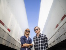 Folk duo summersets, featuring Kalle Mattson (right) and Andrew Sowka, before performing on the RBC Stage during Ottawa Bluesfest at LeBreton Flats on Sunday, July 12, 2026.