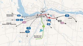 City of Ottawa map showing new bus routes as of this fall.