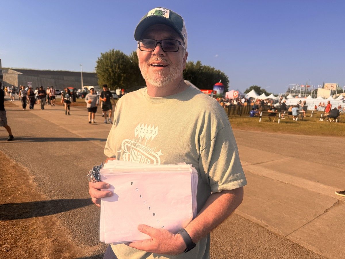  Marc Gagnon&rsquo;s role as a light green-shirted Bluesfest volunteer is to make sure everyone&rsquo;s being kind to each other.