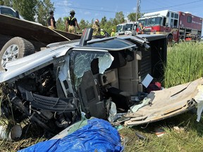 Ottawa Fire Services crews were at the scene of a two-vehicle crash in the west end of Ottawa on Monday, July 13, 2026.