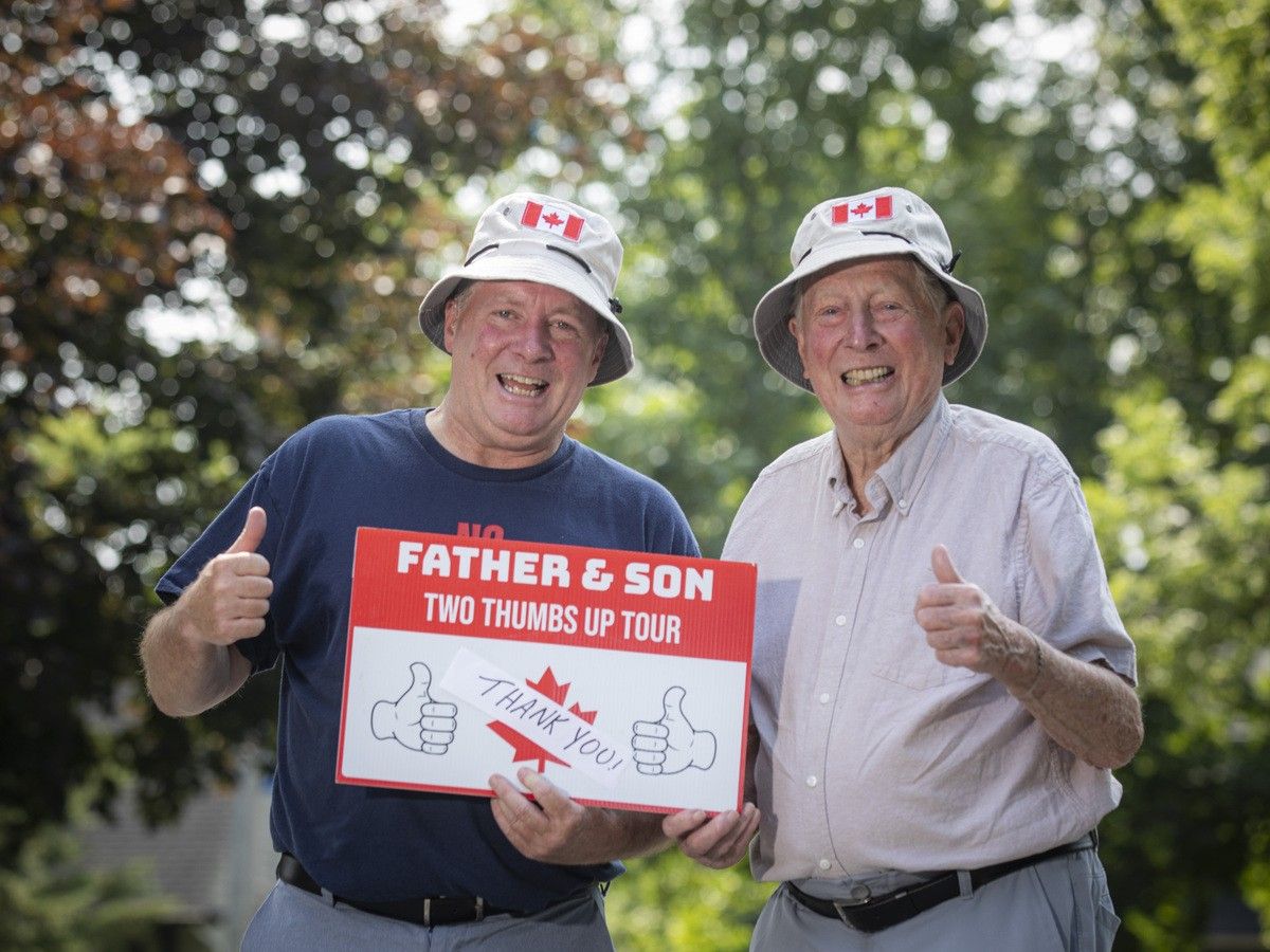 Gavin Lumsden, left, and his father, Andrew Lumsden, 92, photographed in Ottawa on July 26, 2026. Gavin Lumsden, left, and his father, Andrew Lumsden, 92, photographed in Ottawa on July 26, 2026.
