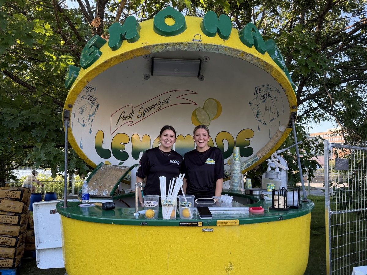 Olivia Dobot and Chloé Paradis run the lemonade stand stationed right by the Ottawa River, which attracts a swarm of mayflies to their shop. They’ve only grown frustrated over the years. Olivia Dobot and Chloé Paradis run the lemonade stand stationed right by the Ottawa River, which attracts a swarm of mayflies to their shop. They’ve only grown frustrated over the years.