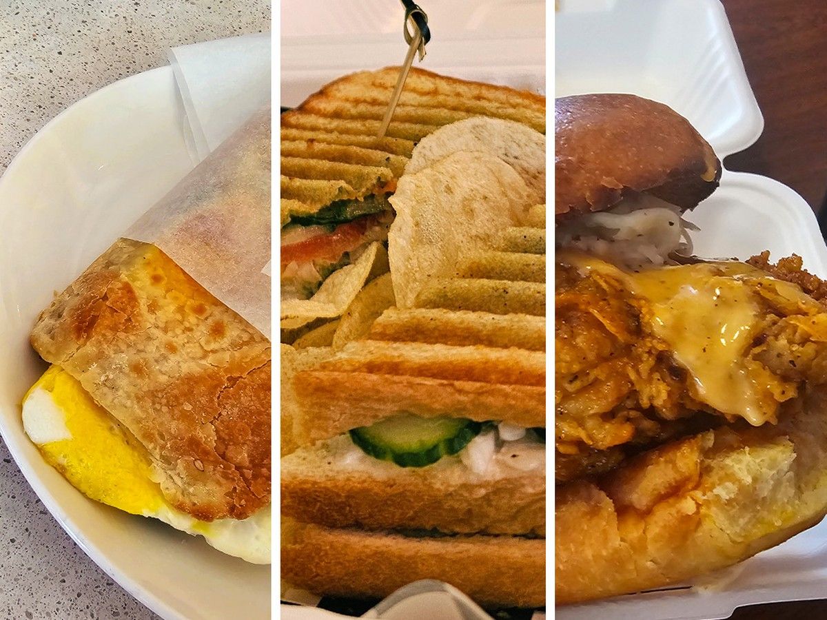 A trio of sandwiches