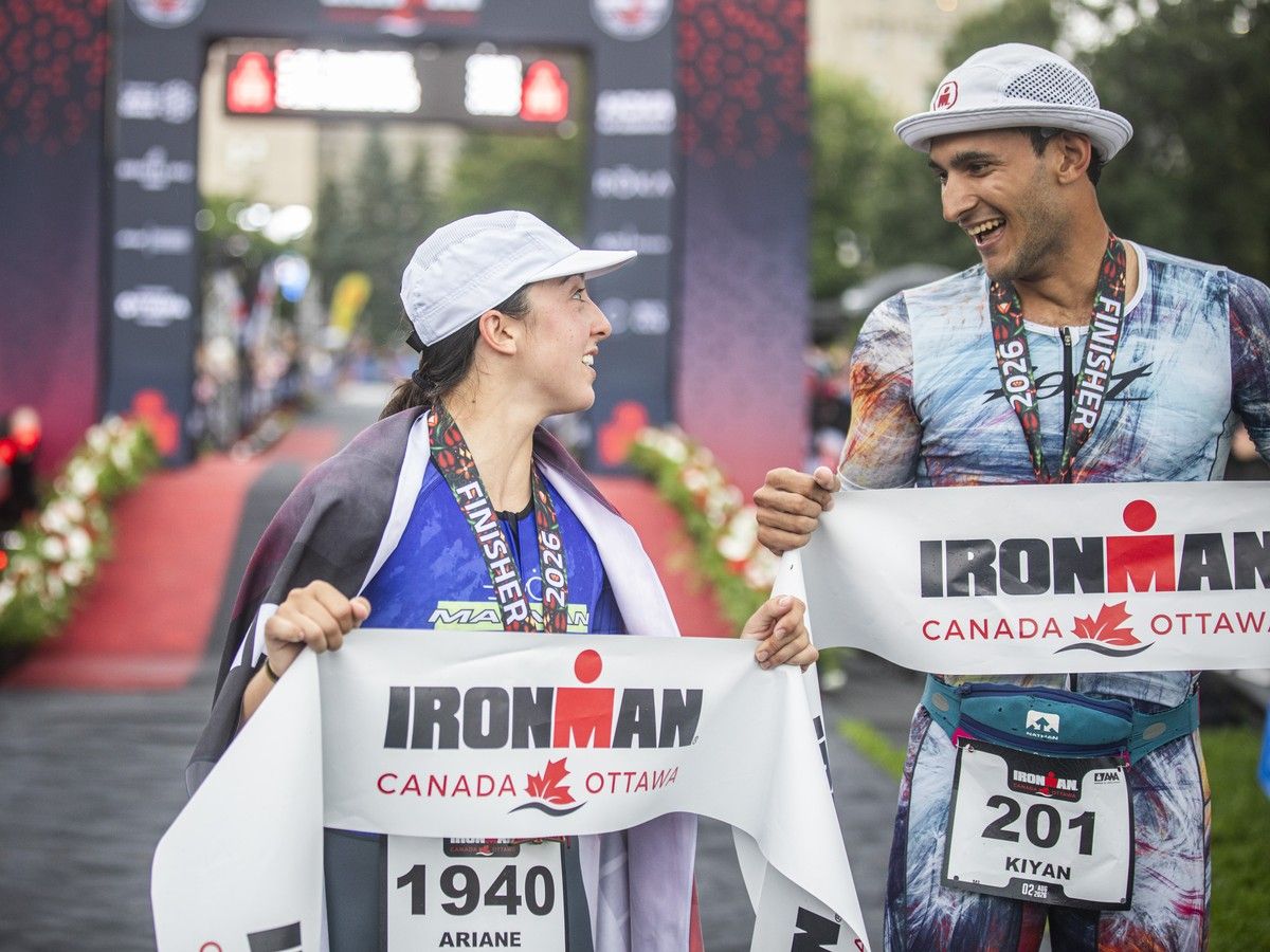 Ariane Lalancette and Kiyan Sunderji celebrate their first-place finishes Sunday afternoon. Ariane Lalancette and Kiyan Sunderji celebrate their first-place finishes Sunday afternoon.