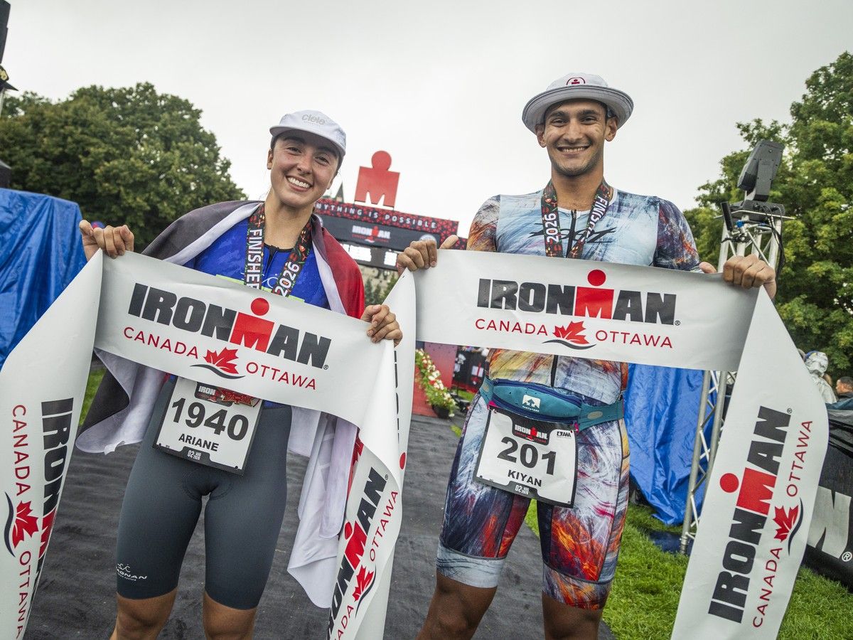 Ariane Lalancette and Kiyan Sunderji celebrate their first-place finishes Sunday afternoon. Ariane Lalancette and Kiyan Sunderji celebrate their first-place finishes Sunday afternoon.