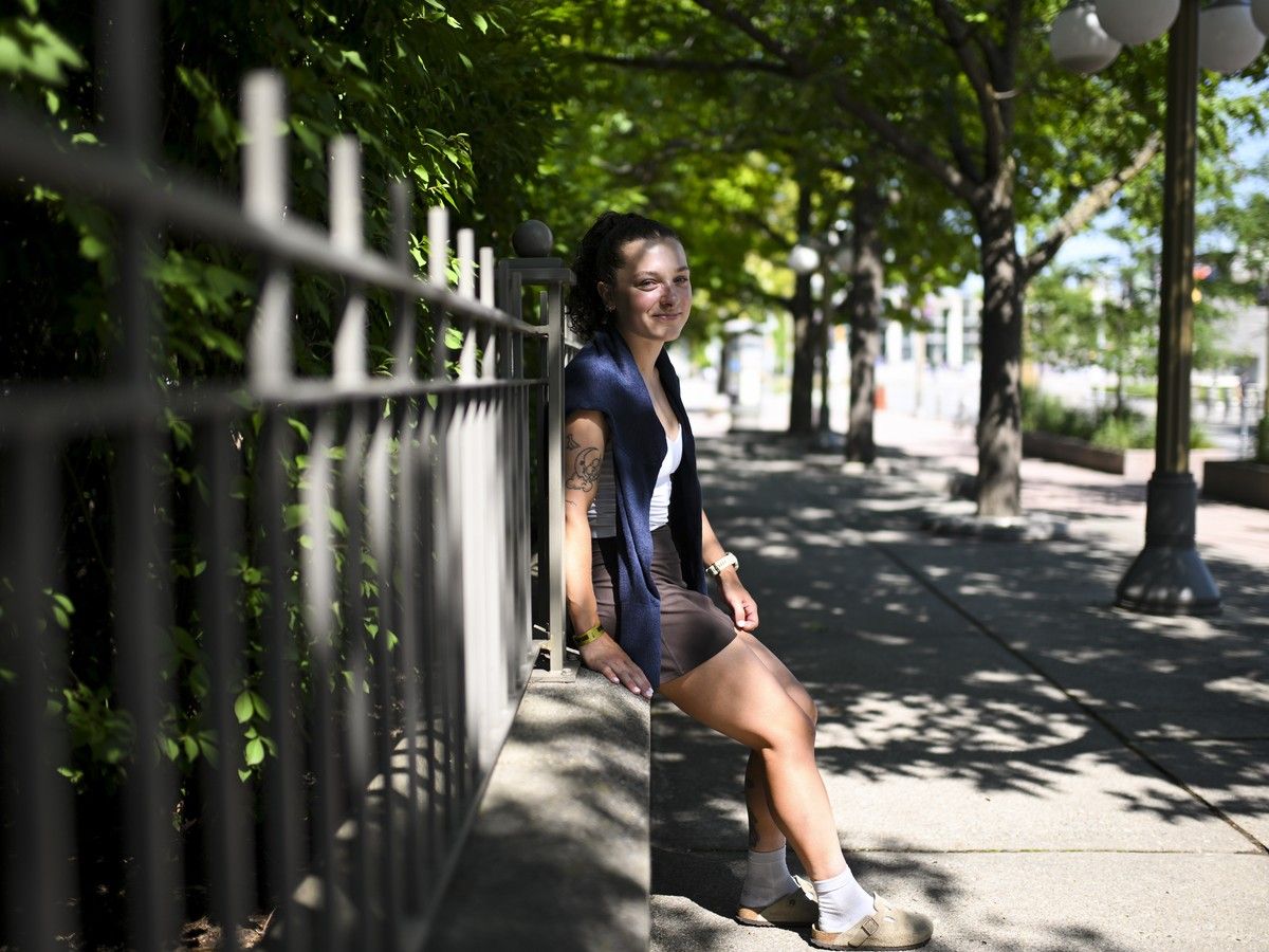  Ironman athlete Emma Fontaine near Major&rsquo;s Hill Park on Friday. July 31, 2026.